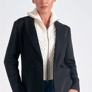 Elan Black Blazer with Cream Inner Layer